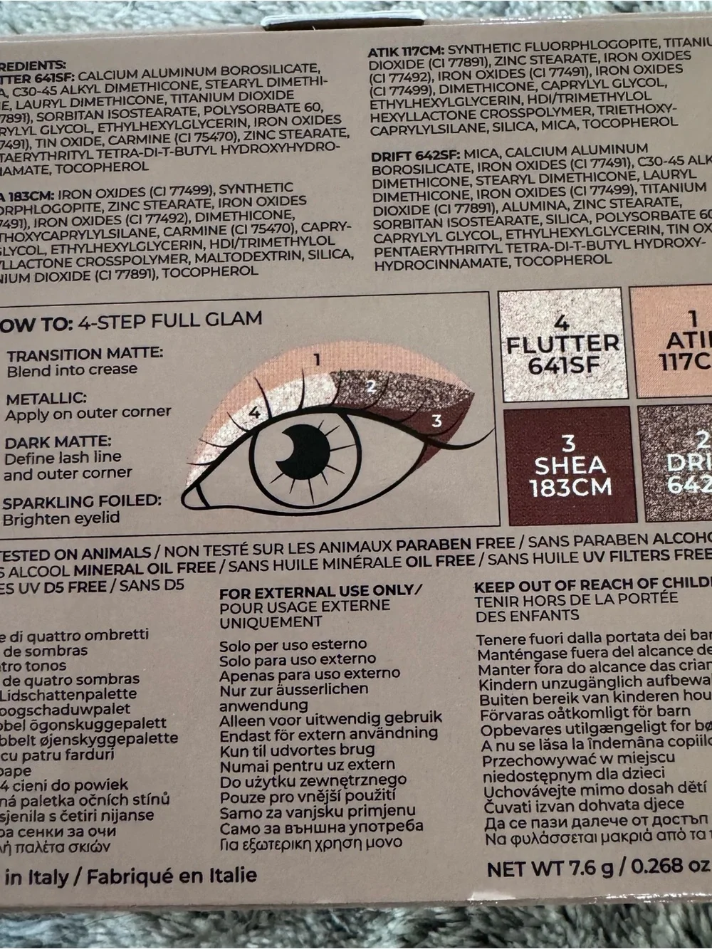 NATASHA DENONA LUXE GLAM COMPACT Quad Eyeshadow Palette Nude Full Size NIB